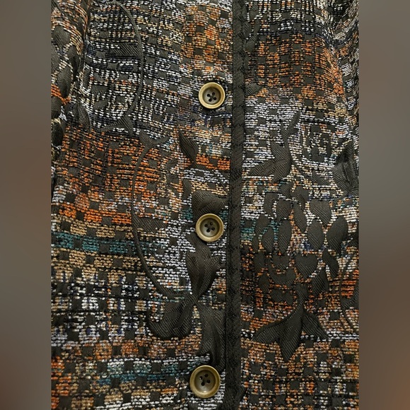 Christopher&Banks Womens Med Earth Tones Button Sport Jacket Office Floral Geo - Picture 7 of 10